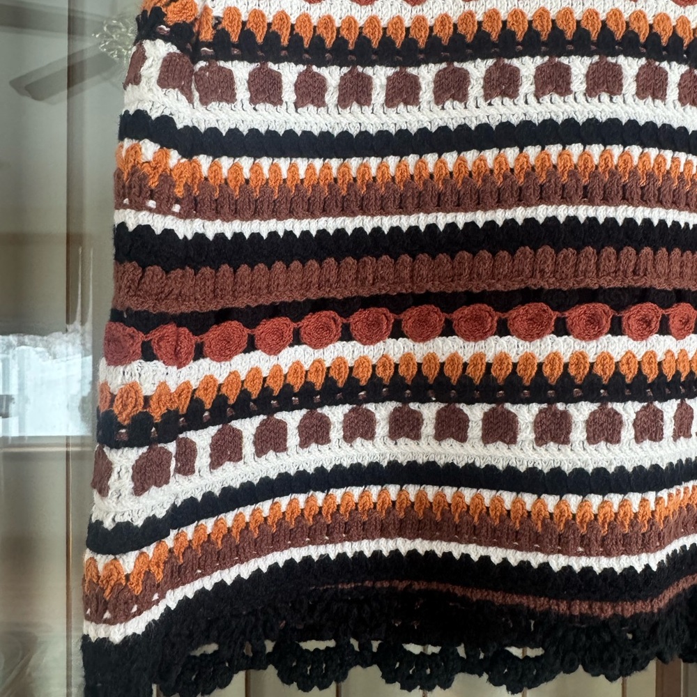 NWT Sezane Paloma Skirt Black / Brown / Rust / Ecru - Size M - Picture 2 of 7
